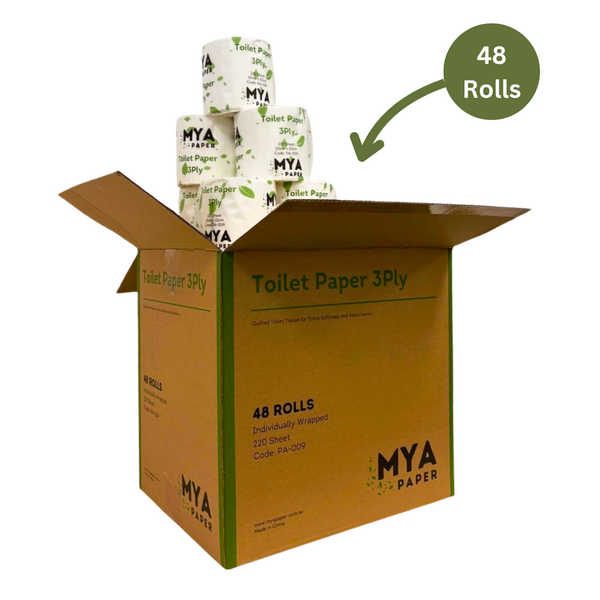 MYA 3 Ply Paper Premium Toilet Paper - Box of 48